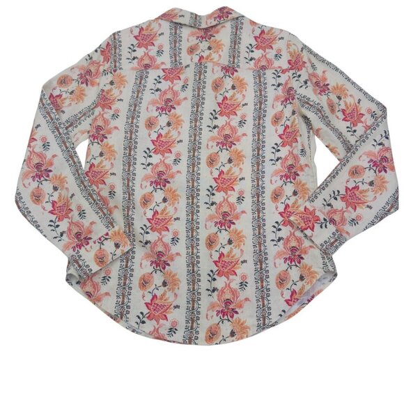 Spartina 449 100% Linen Floral/Paisley/Boho Button Down Blouse Women's SZ Small - Picture 2 of 5